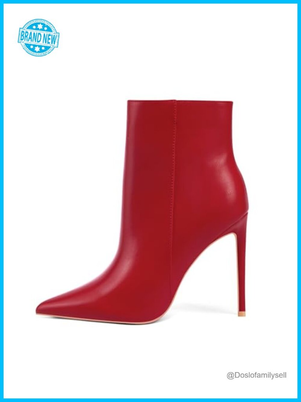 Elisabet Tang Women's Pointed Toe Stiletto Ankle Booties Side Zip Heeled Boots